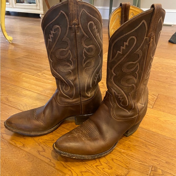 Tony Lama Brown Western Women’s Cowboy Boots - Picture 3 of 10